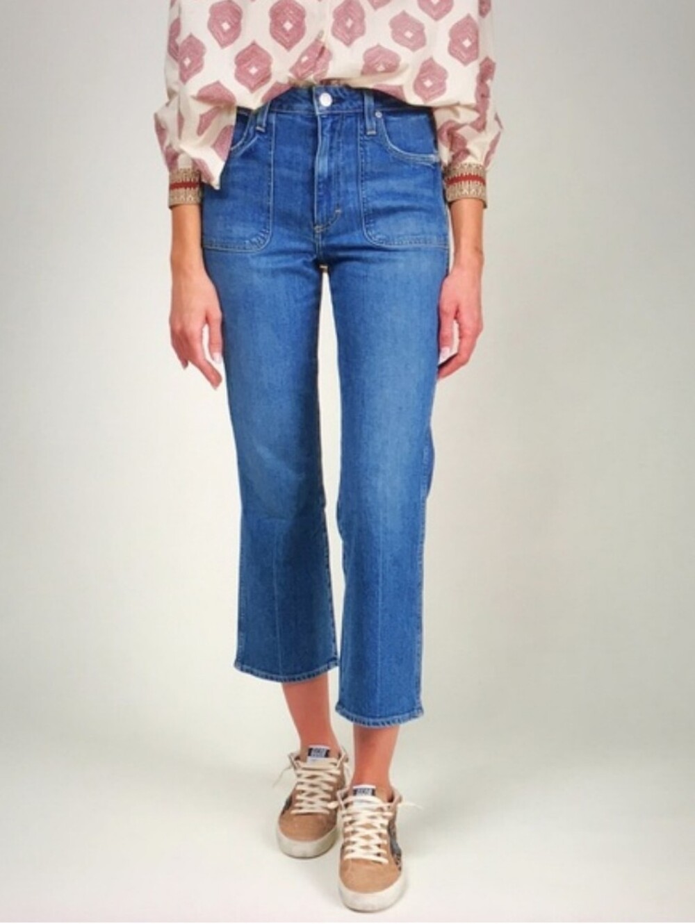 AMO Abigail High-Rise Straight Jeans in Medium Blue 26